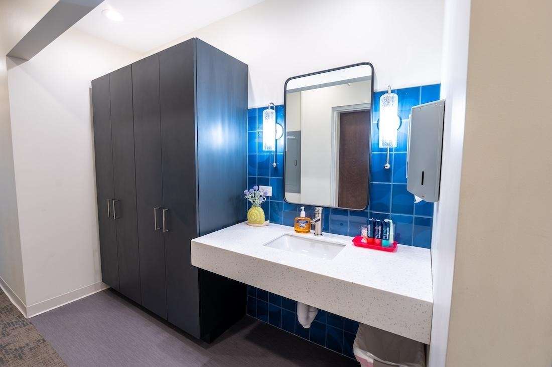 tooth brushing station at our palos heights pediatric dental office